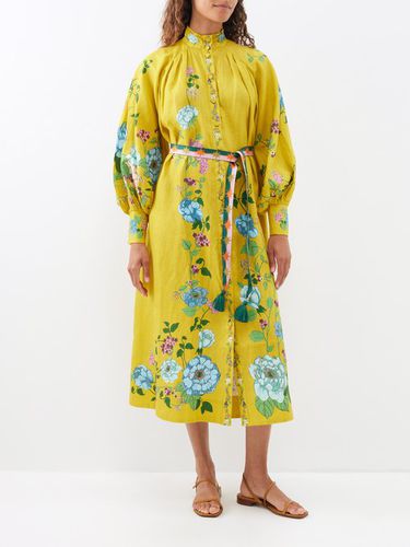 Robe-chemise midi en lin à imprimé floral Dana - ALE MAIS - Modalova
