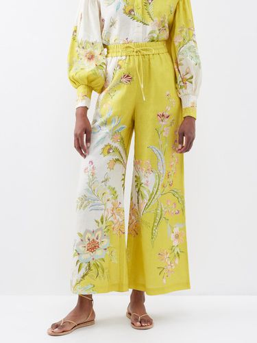 Pantalon ample en lin à imprimé floral Ira - ALE MAIS - Modalova