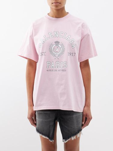 T-shirt en jersey de coton à imprimé logo - Balenciaga - Modalova