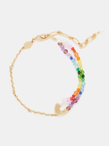 Bracelet en plaqué or 18 carats à perles Double Rainbow - Anni Lu - Modalova