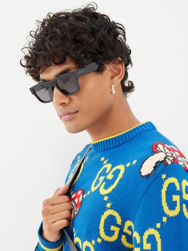Lunettes de soleil à monture en D en acétate - Gucci Eyewear - Modalova
