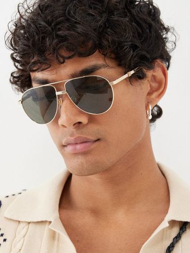 Lunettes de soleil aviateur en métal - Gucci Eyewear - Modalova