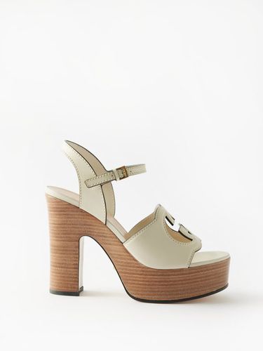 Sandales plateforme en cuir et motif GG entrelacé - Gucci - Modalova