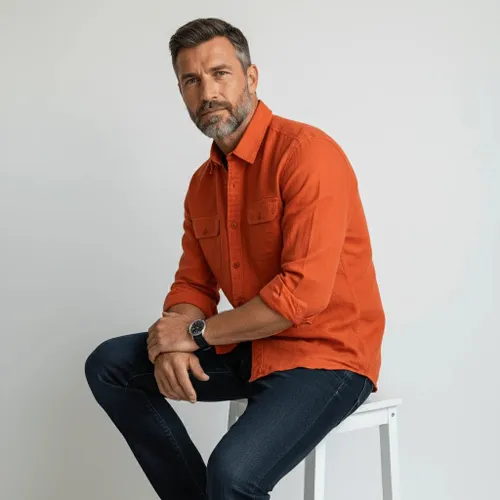 Chemise ml rouge en lin - BLACKS LEGEND - Modalova