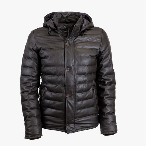 Doudoune marron en cuir de mouton - BLACKS LEGEND - Modalova