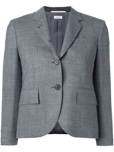 Classic Single Breasted Sport Coat In Medium Grey 2-Ply Wool Fresco - Thom Browne - Modalova