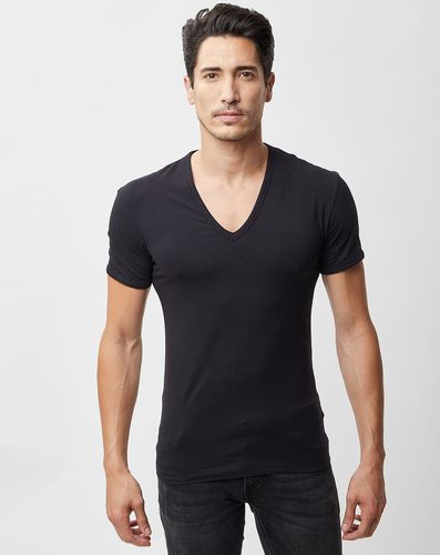 T-Shirt col v Comfort noir - La Perla - Modalova