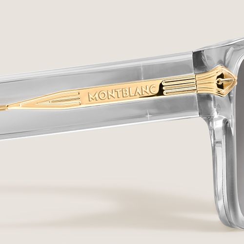 Lunettes de soleil carrées à monture en acétate grise - MB137188 - Solaires - MONTBLANC - Modalova