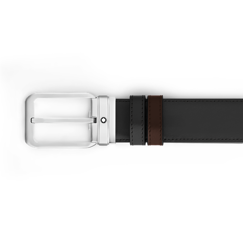 Ceinture Réversible 35 mm à boucle Rectangulaire en Cuir Meisterstück - /Ébène - Cuir - MB223967 - Ceintures - MONTBLANC - Modalova