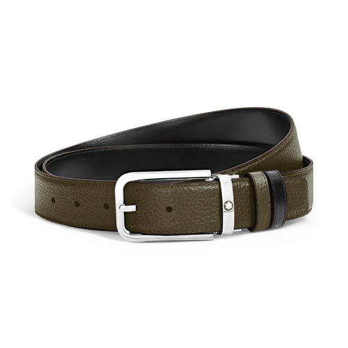 Ceinture Réversible 35 mm à boucle Rectangulaire en Cuir Grainé - | - Cuir - MB223421 - Ceintures - MONTBLANC - Modalova