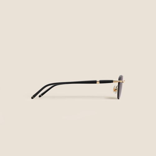 Lunettes de soleil rondes Ã  monture mÃ©tallique dorÃ©e - MB136910 - Solaires - MONTBLANC - Modalova