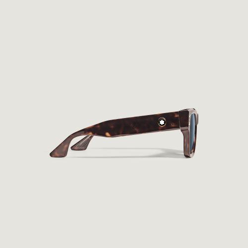 Lunettes de Soleil Carrées avec Monture en Acétate Havane - Acétate - MB135576 - Solaires - MONTBLANC - Modalova