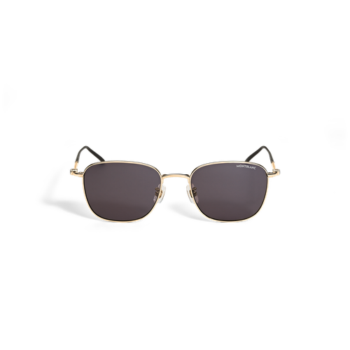 Lunettes de Soleil Carrées avec Monture en Métal Doré - Métal - MB139343 - Solaires - MONTBLANC - Modalova