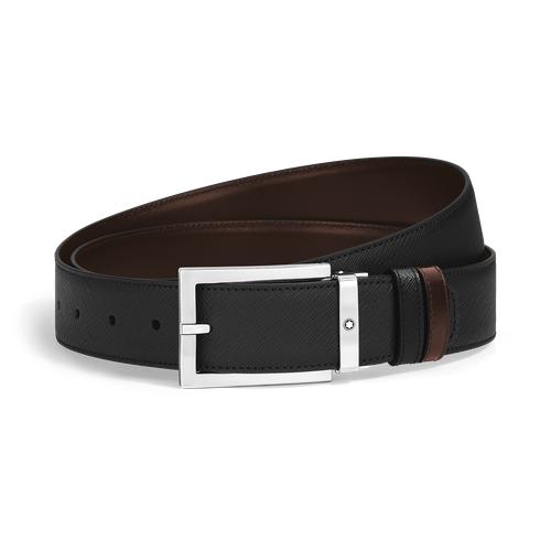 Ceinture Réversible 35 mm à boucle Rectangulaire en Cuir Sartorial - /Ébène - Cuir - MB223965 - Ceintures - MONTBLANC - Modalova