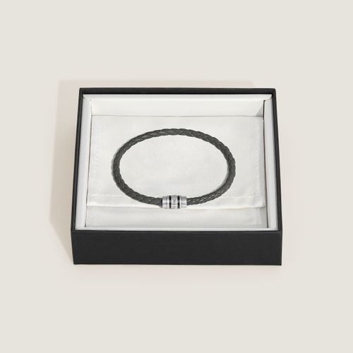 Bracelet 3 Anneaux en Cuir Grainé - Acier - MB222762 - Bracelets - MONTBLANC - Modalova