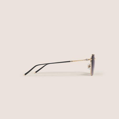 Lunettes de Soleil Carrées avec Monture en Métal Doré - Métal - MB139343 - Solaires - MONTBLANC - Modalova