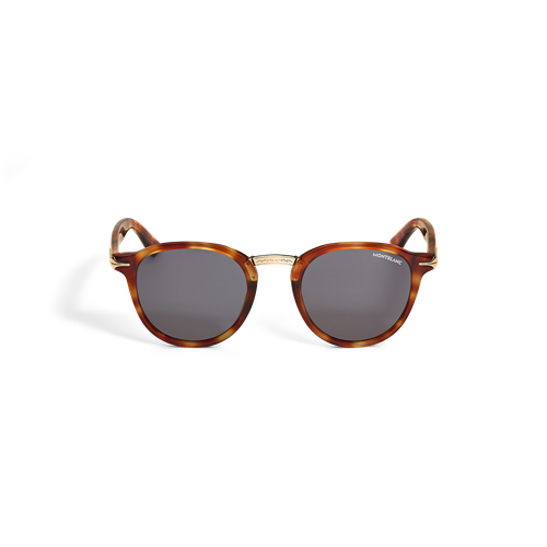 Lunettes de Soleil Rondes avec Monture en Acétate - Acétate - MB139349 - Solaires - MONTBLANC - Modalova