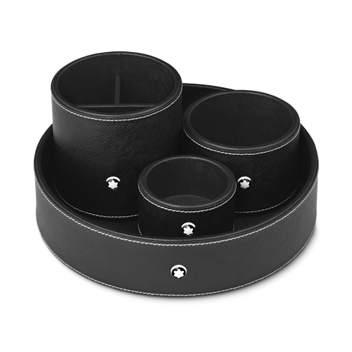 Plateau de Bureau Rond Petit Format en Cuir Sartorial - MB133162 - Plateaux - MONTBLANC - Modalova