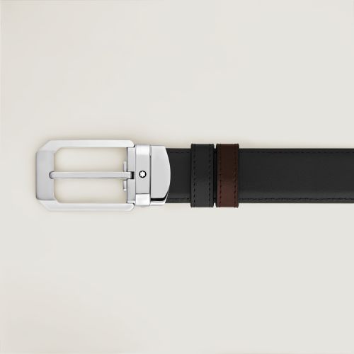Ceinture Réversible 30 mm à boucle Trapèze en Cuir Meisterstück - /Ébène - Cuir - MB223968 - Ceintures - MONTBLANC - Modalova
