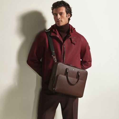 Porte-Documents Moyen Modèle avec Poche en Cuir Sartorial - Cuir - MB222925 - Porte-Documents - MONTBLANC - Modalova