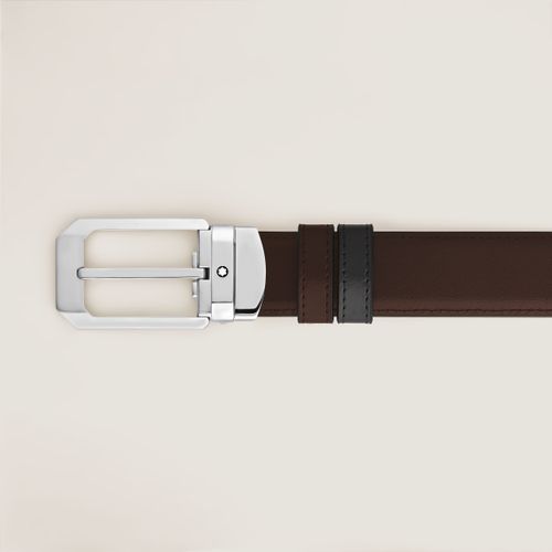 Ceinture Réversible 30 mm à boucle Trapèze en Cuir Meisterstück - /Ébène - Cuir - MB223968 - Ceintures - MONTBLANC - Modalova