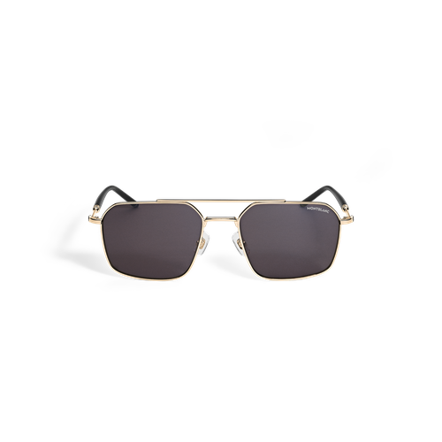 Lunettes de Soleil Rectangulaires avec Monture en Métal Doré - Métal - MB139345 - Solaires - MONTBLANC - Modalova