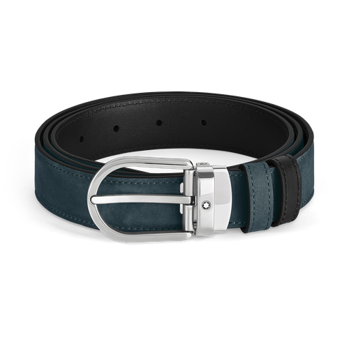 Ceinture réversible à boucle fer à cheval de 30 mm en cuir /noir - Cuir - MB222401 - Ceintures - MONTBLANC - Modalova
