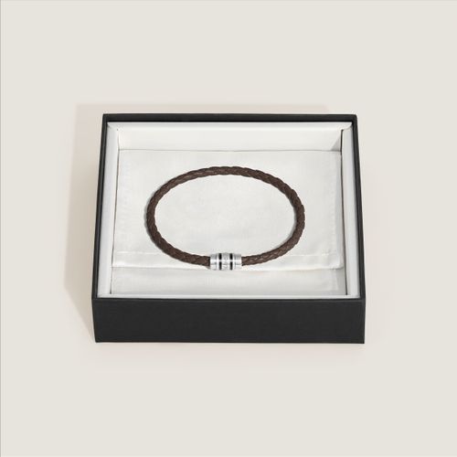 Bracelet 3 Anneaux en Cuir Grainé L - Acier - MB223946 - Bracelets - MONTBLANC - Modalova