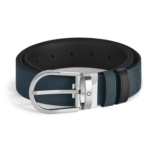Ceinture réversible à boucle fer à cheval de 35 mm en cuir /noir - Cuir - MB222409 - Ceintures - MONTBLANC - Modalova