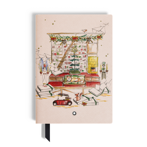 Carnet moyen format Happy Holidays en cuir Sartorial, pages lignées - Papier - MB223913 - Carnets - MONTBLANC - Modalova