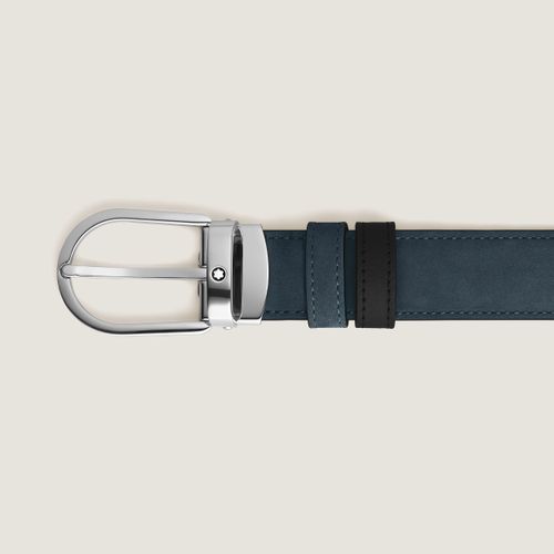 Ceinture réversible à boucle fer à cheval de 30 mm en cuir /noir - Cuir - MB222401 - Ceintures - MONTBLANC - Modalova