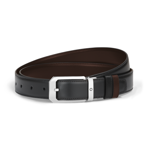 Ceinture Réversible 30 mm à boucle Trapèze en Cuir Meisterstück - /Ébène - Cuir - MB223968 - Ceintures - MONTBLANC - Modalova