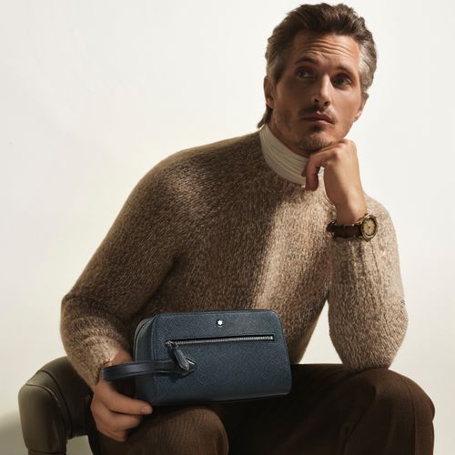 Trousse de Toilette en Cuir Sartorial - Cuir - MB220339 - Sacs Pochette - MONTBLANC - Modalova