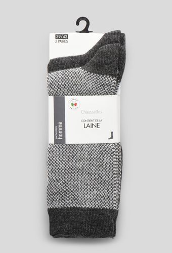 Lot de 2 paires de chaussettes en laine - MONOPRIX HOMME - Modalova