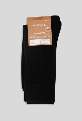 Paire de chaussettes en laine côtelées - MONOPRIX HOMME - Modalova