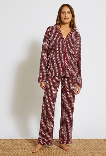 Pyjama col tailleur imprimé en maille, Ecovero - MONOPRIX FEMME - Modalova