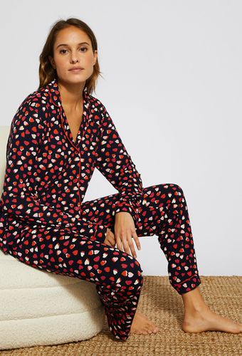 Pyjama col tailleur imprimé en maille, Ecovero - MONOPRIX FEMME - Modalova