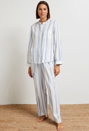 Pyjama à rayures et chevrons en coton et modal, Oeko-Tex - MONOPRIX FEMME - Modalova