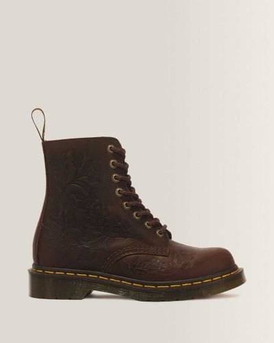 Boots 1460 Pascal Floral Deboss en Cuir Crazy Horse À 8 Œillets en , Taille: 39 - Dr. martens - Modalova