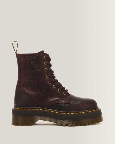 Boots Plateformes Jadon Floral Emboss en Cuir Crazy Horse À 8 Œillets Chaussures en , Taille: 42 - Dr. martens - Modalova
