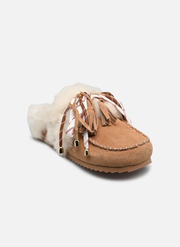 Laced up sabot sheepskin fur pour - Colors of California - Modalova