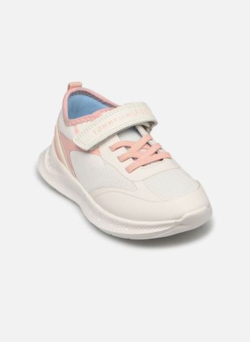 Baskets LOW CUT LACE-UP/VELCRO SNEAKER OFF WHITE/PINK pour Enfant - Tommy Hilfiger - Modalova