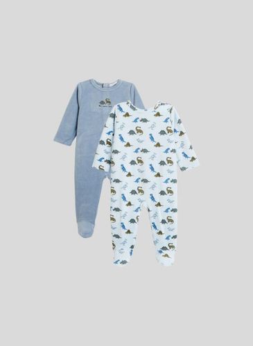 Lot de 2 pyjamas imprimés en velours contenant du coton BIO par - Bout&#39;Chou - Modalova