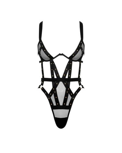 Sana Open Strappy Bodysuit Black - Bluebella - US - Modalova