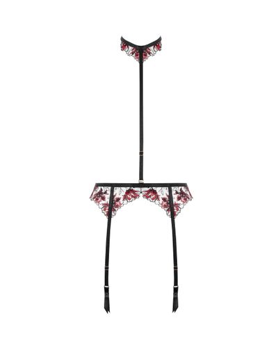Calista Garter Belt Harness Black/Cherry - Bluebella - US - Modalova