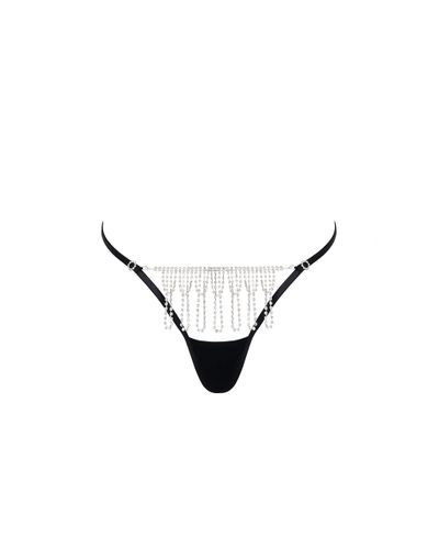 Estelle Open Diamante Thong Black/Silver - Bluebella - US - Modalova