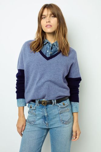 Pull V color block en cachemire - JALYA - GD - Modalova