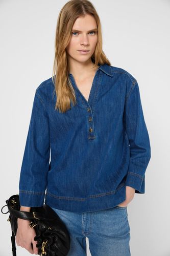 Chemise en denim à boutons dorés - UNIA - Gerard Darel - Modalova