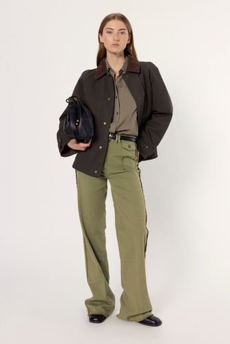 Jean flare kaki à franges - ANNA - Gerard Darel - Modalova