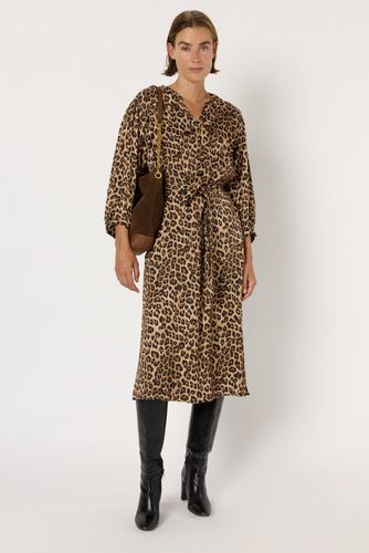 Robe midi en satin léopard - LILOUX - Gerard Darel - Modalova